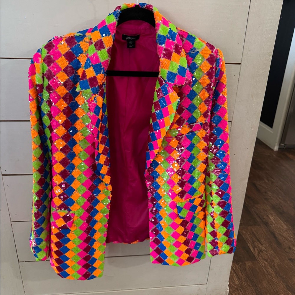 NastyGal Colorful Sequin Blazer